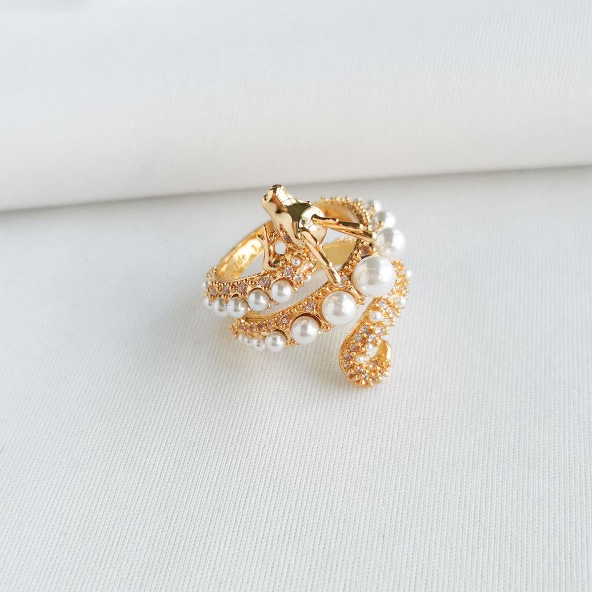 関送込 ILLUSORY Wrapped Beaded Mech Ring ILLUSORY Wrapped Beaded Mech Ring