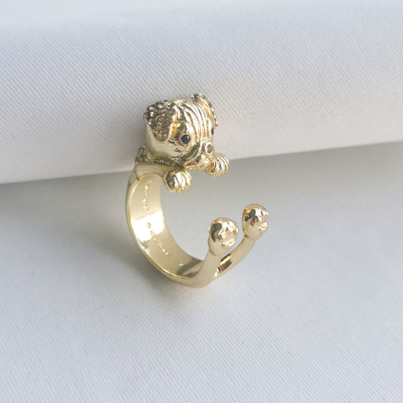 Puppy Gold Crystal Wrap Ring Size 7