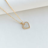 Take Heart Gold Mother Of Pearl Pendant Necklace