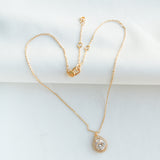 Brilliant Statements Pavé Halo Pendant Gold White Necklace