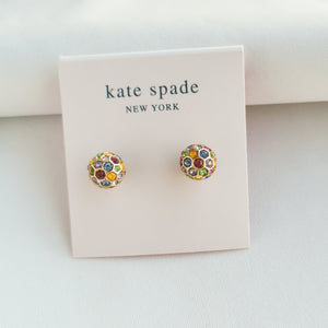 On The Ball Gold Multi Color Sphere Stud Earrings