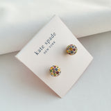On The Ball Gold Multi Color Sphere Stud Earrings