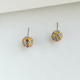 On The Ball Gold Multi Color Sphere Stud Earrings