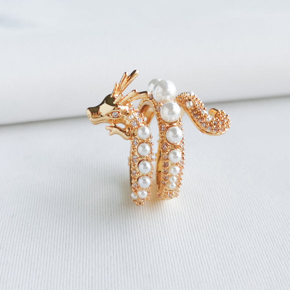Dazzling Dragon Wrap Ring