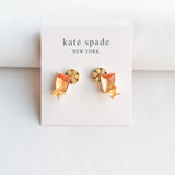 Sweet Treasures Gold Multi Color Stud Earrings