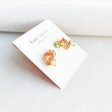 Sweet Treasures Gold Multi Color Stud Earrings