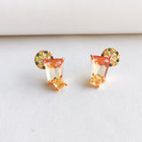 Sweet Treasures Gold Multi Color Stud Earrings