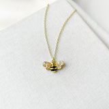 All Abuzz Stone Bee Mini Pendant Necklace