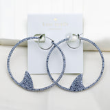 California Dreaming Pave Shark Hoops Earrings