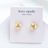 Shine On White Flower Stud Earrings