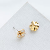 Shine On White Flower Stud Earrings