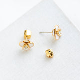 Shine On White Flower Stud Earrings