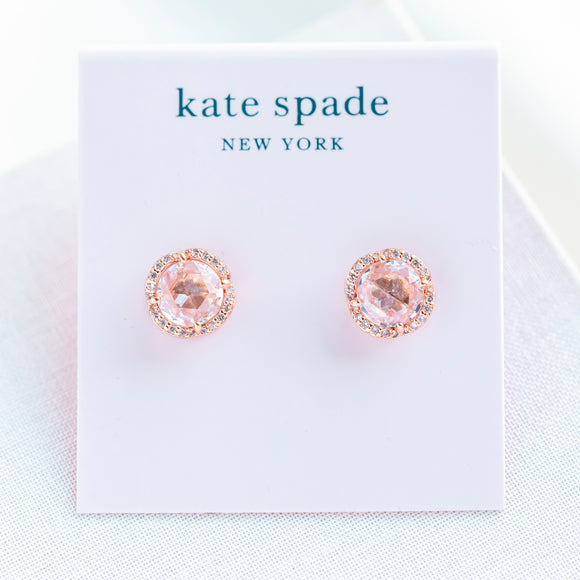 Rose Gold That Sparkle Pave Round Large Stud Earrings