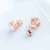 Rose Gold That Sparkle Pave Round Large Stud Earrings