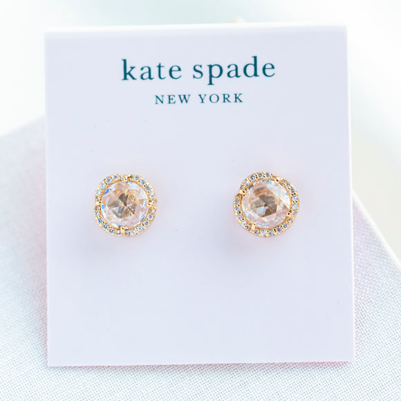 Gold That Sparkle Pave Round Large Stud Earrings