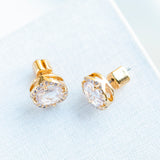 Gold That Sparkle Pave Round Large Stud Earrings