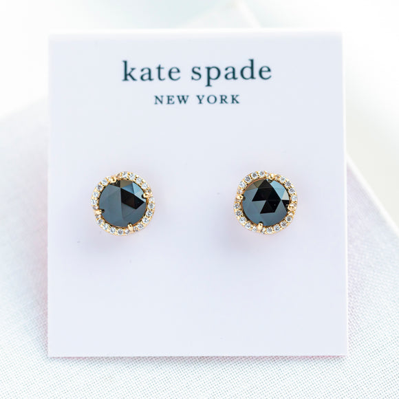 Black That Sparkle Pave Round Large Stud Earrings