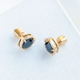 Black That Sparkle Pave Round Large Stud Earrings