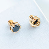 Black That Sparkle Pave Round Large Stud Earrings