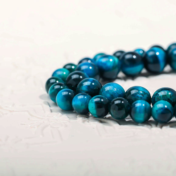 Blue Tiger's Eye Beads Grade AAA Genuine Natural Gemstone Handmade Jewelry Enhances intuition 6mm
