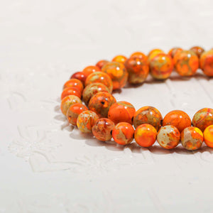 Orange Imperial Jasper Motivational stone Natural Gemstone Round Beads Handmade Jewelry 6mm