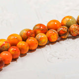 Orange Imperial Jasper Motivational stone Natural Gemstone Round Beads Handmade Jewelry 6mm
