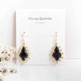 Alicia Bonnie Thetis Earrings in Black Obsidian