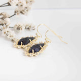 Alicia Bonnie Thetis Earrings in Black Obsidian