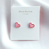 Alicia Bonnie in Love Rose Gold Earrings ( Light Pink Drusy )