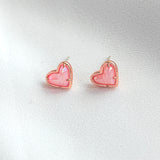 Alicia Bonnie in Love Rose Gold Earrings ( Light Pink Drusy )