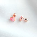 Alicia Bonnie in Love Rose Gold Earrings ( Light Pink Drusy )
