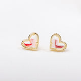 Alicia Bonnie in Love Gold Earrings ( Dichroic Glass )