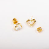 Alicia Bonnie in Love Gold Earrings ( Dichroic Glass )