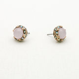 Betsey Johnson Adorable Pink Gemstones Gold-toned flower Earrings