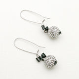 Betsey Johnson Beautiful Glittering Fashion Clear Crystals Silver-toned Earrings