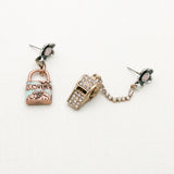 Betsey Johnson Ingenious Adorable Colorful Pendant Rose Gold lock Earrings