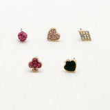 Betsey Johnson Gorgeous Charming Adorable Colorful Crystals Gold-toned Earrings
