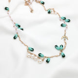 Betsey Johnson Eye-catching Elegant Colorful Gemstones Gold-toned flower Necklace