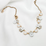 Betsey Johnson Charming Fashion Colorful Gemstones Gold-toned flower Necklace
