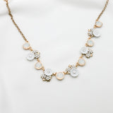 Betsey Johnson Charming Fashion Colorful Gemstones Gold-toned flower Necklace