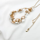 Betsey Johnson Gorgeous Resplendent Clear Gemstones Gold-toned flower Necklace
