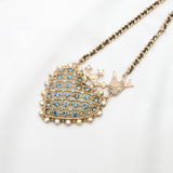 Betsey Johnson Eye-catching Colorful Gemstones crown Pendant  Necklace