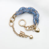 Betsey Johnson Charming Adorable Fashion Baby Blue Gemstones Gold-toned Bracelet