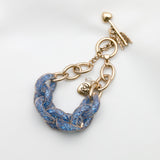 Betsey Johnson Charming Adorable Fashion Baby Blue Gemstones Gold-toned Bracelet