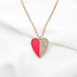 Betsey Johnson Charming Colorful Gemstones Gold-toned heart Pendant Necklace