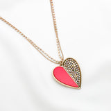 Betsey Johnson Charming Colorful Gemstones Gold-toned heart Pendant Necklace