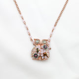 Betsey Johnson Charming Colorful Gemstones Owl Pendant Rose Gold owl Necklace