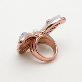 Betsey Johnson Adorable Colorful Pearls Rose Gold butterfly Ring	 Size: 7
