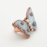 Betsey Johnson Adorable Colorful Pearls Rose Gold butterfly Ring	 Size: 7