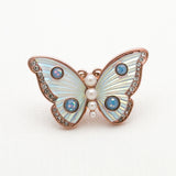 Betsey Johnson Adorable Colorful Pearls Rose Gold butterfly Ring	 Size: 7